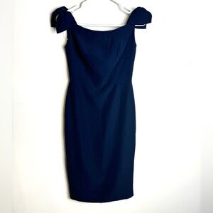 Gal Meets Glam Short Dress Navy 00 Shoulder tie